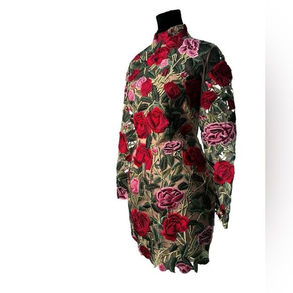 NWT Oscar de la Renta Embroidered Cocktail Dress (4) - Picture 2 of 12